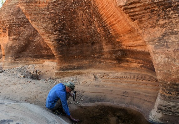 jim-testing-the-water-at-keyhole-canyon