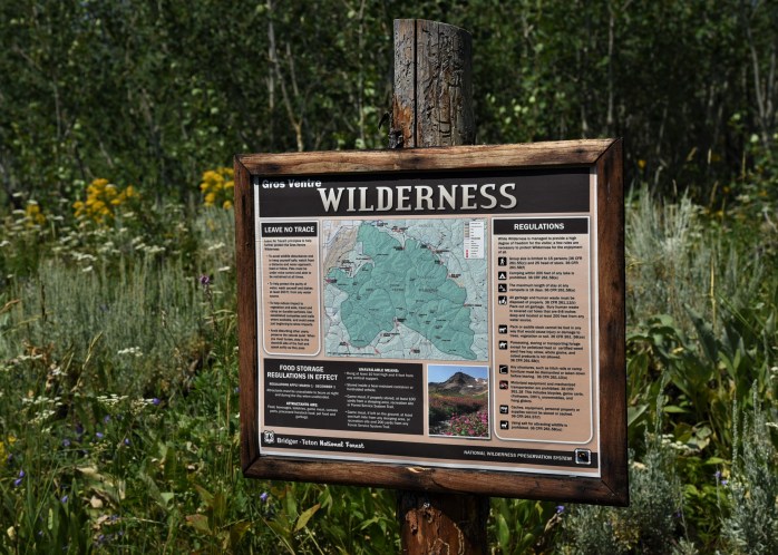 Gros Ventre Wilderness sign