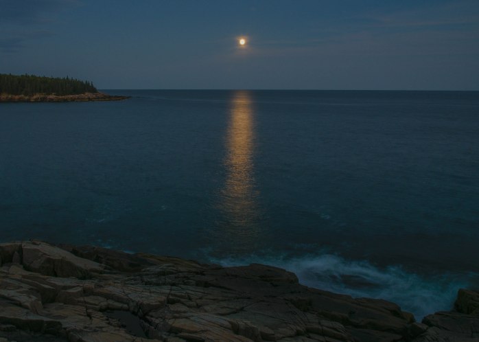 Harvest Moon rising near Otter Point (1 of 1)