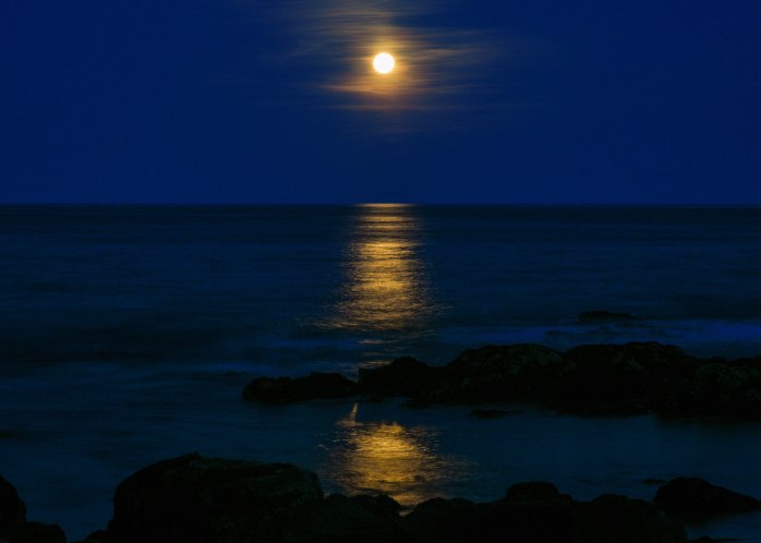 Harvest Moon rising off Mt. Desert Island 2 9.24.18 (1 of 1)